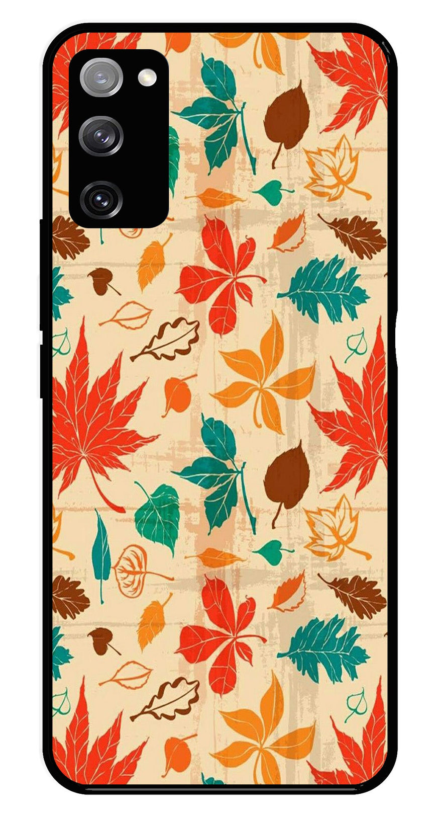 Leafs Design Metal Mobile Case for Samsung Galaxy S20 FE 5G   (Design No -14)