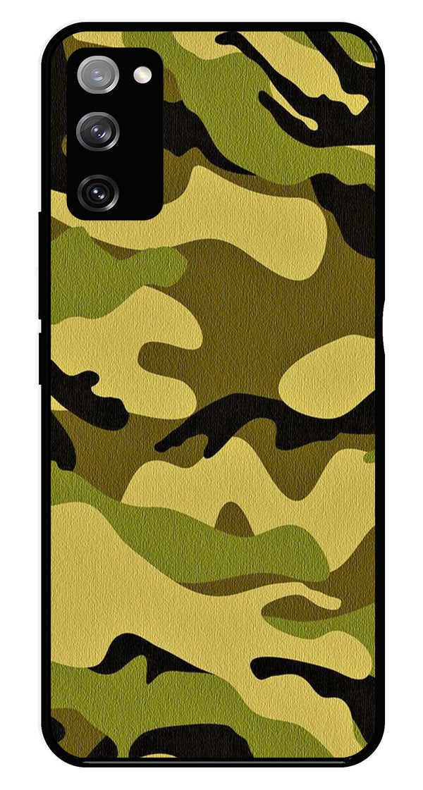 Army Pattern Metal Mobile Case for Samsung Galaxy S20 FE 5G   (Design No -35)