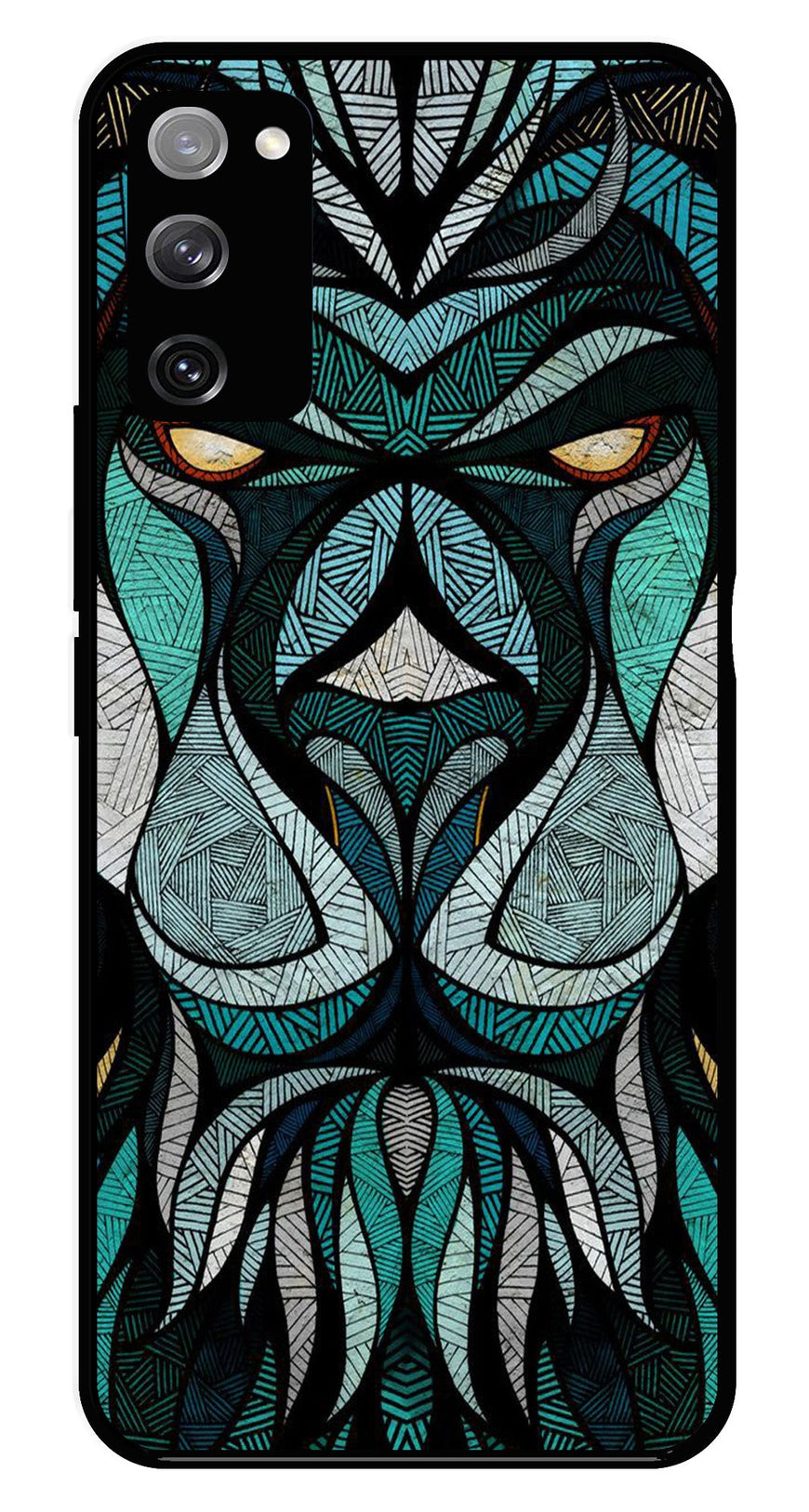 Lion Pattern Metal Mobile Case for Samsung Galaxy S20 FE 5G   (Design No -40)