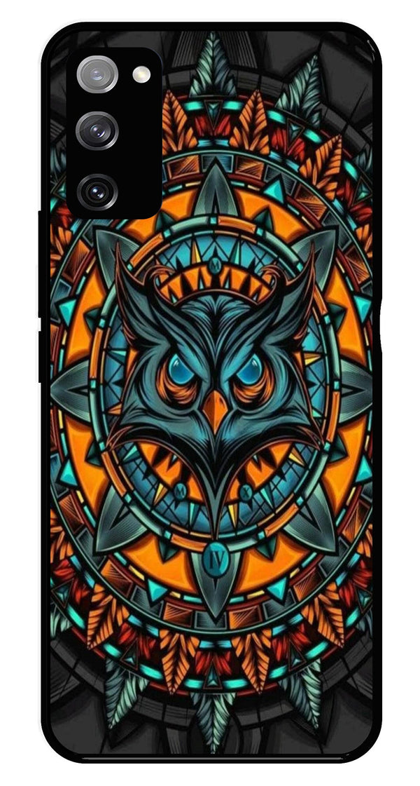 Owl Pattern Metal Mobile Case for Samsung Galaxy S20 FE 5G   (Design No -42)