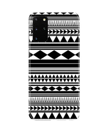 Black white Pattern Mobile Back Case for Galaxy S20 Plus (Design - 5)