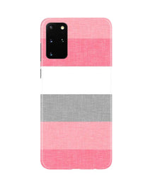 Pink white pattern Mobile Back Case for Galaxy S20 Plus (Design - 55)