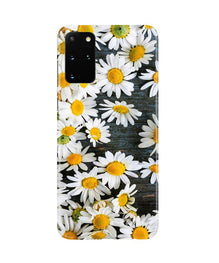 White flowers2 Mobile Back Case for Galaxy S20 Plus (Design - 62)