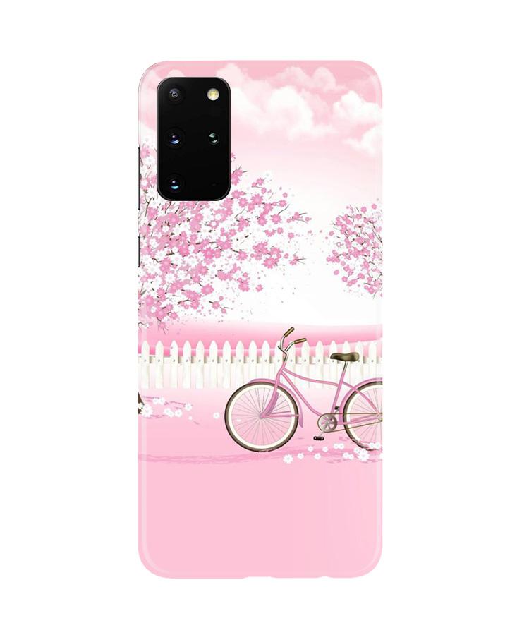 Pink Flowers Cycle Case for Galaxy S20 Plus(Design - 102)