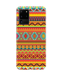 Zigzag line pattern Mobile Back Case for Galaxy S20 Ultra (Design - 4)