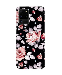 Pink rose Mobile Back Case for Galaxy S20 Ultra (Design - 12)