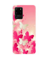 White Pick Butterflies Case for Galaxy S20 Ultra