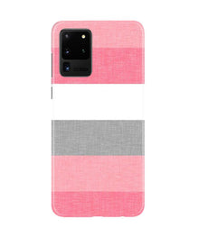 Pink white pattern Mobile Back Case for Galaxy S20 Ultra (Design - 55)