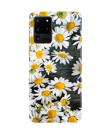White flowers2 Mobile Back Case for Galaxy S20 Ultra (Design - 62)