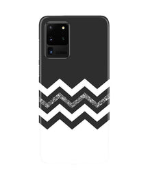 Black white Pattern2Mobile Back Case for Galaxy S20 Ultra (Design - 83)