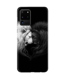 Dark White Lion Mobile Back Case for Galaxy S20 Ultra  (Design - 140)