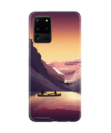 Mountains Boat Mobile Back Case for Galaxy S20 Ultra (Design - 181)