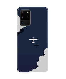 Clouds Plane Mobile Back Case for Galaxy S20 Ultra (Design - 196)