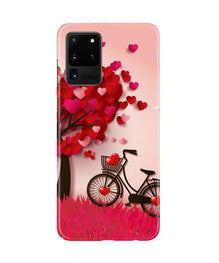 Red Heart Cycle Mobile Back Case for Galaxy S20 Ultra (Design - 222)