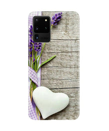 White Heart Mobile Back Case for Galaxy S20 Ultra (Design - 298)