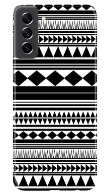 Black white Pattern Mobile Back Case for Samsung Galaxy S21 FE 5G (Design - 5)