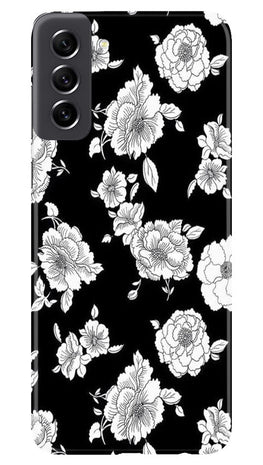White flowers Black Background Case for Samsung Galaxy S21 FE 5G
