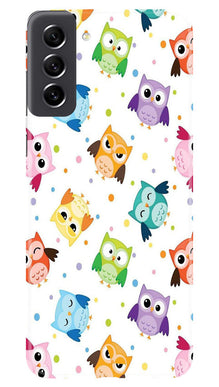 Owl Baground Pattern shore Mobile Back Case for Samsung Galaxy S21 FE 5G (Design - 13)