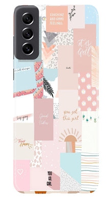 Shinny Blue Background Mobile Back Case for Samsung Galaxy S21 FE 5G (Design - 32)