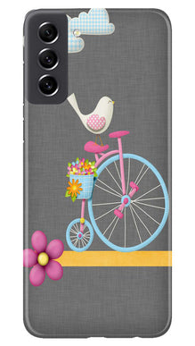 Sparron with cycle Mobile Back Case for Samsung Galaxy S21 FE 5G (Design - 34)