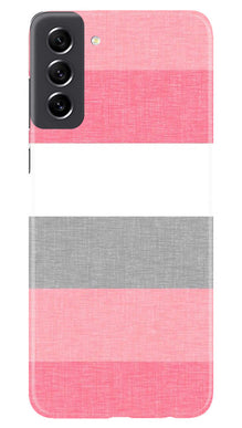 Pink white pattern Mobile Back Case for Samsung Galaxy S21 FE 5G (Design - 55)