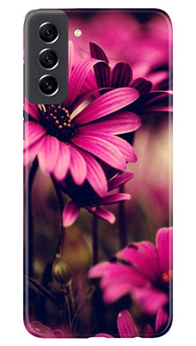 Purple Daisy Mobile Back Case for Samsung Galaxy S21 FE 5G (Design - 65)