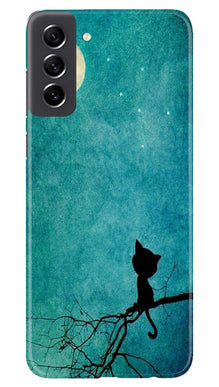 Moon cat Mobile Back Case for Samsung Galaxy S21 FE 5G (Design - 70)
