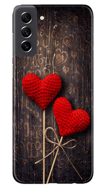 Red Hearts Mobile Back Case for Samsung Galaxy S21 FE 5G (Design - 80)