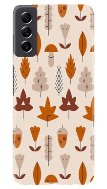 Leaf Pattern Art Mobile Back Case for Samsung Galaxy S21 FE 5G  (Design - 132)