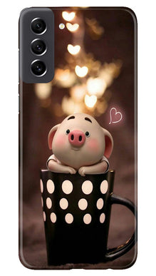 Cute Bunny Mobile Back Case for Samsung Galaxy S21 FE 5G (Design - 182)