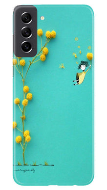 Flowers Girl Mobile Back Case for Samsung Galaxy S21 FE 5G (Design - 185)
