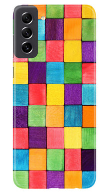 Colorful Square Mobile Back Case for Samsung Galaxy S21 FE 5G (Design - 187)
