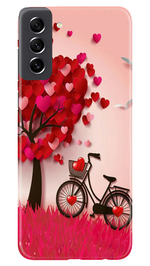 Red Heart Cycle Case for Samsung Galaxy S21 FE 5G (Design No. 191)