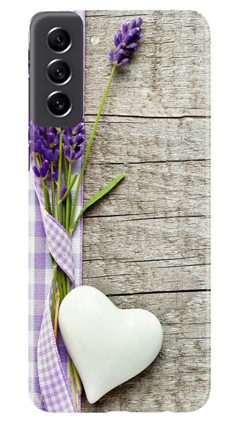 White Heart Case for Samsung Galaxy S21 FE 5G (Design No. 260)