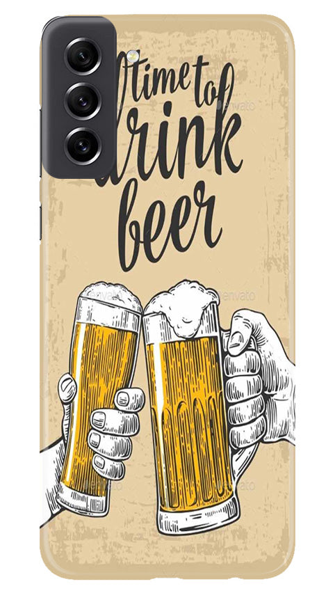 Drink Beer Mobile Back Case for Samsung Galaxy S21 FE 5G (Design - 290)