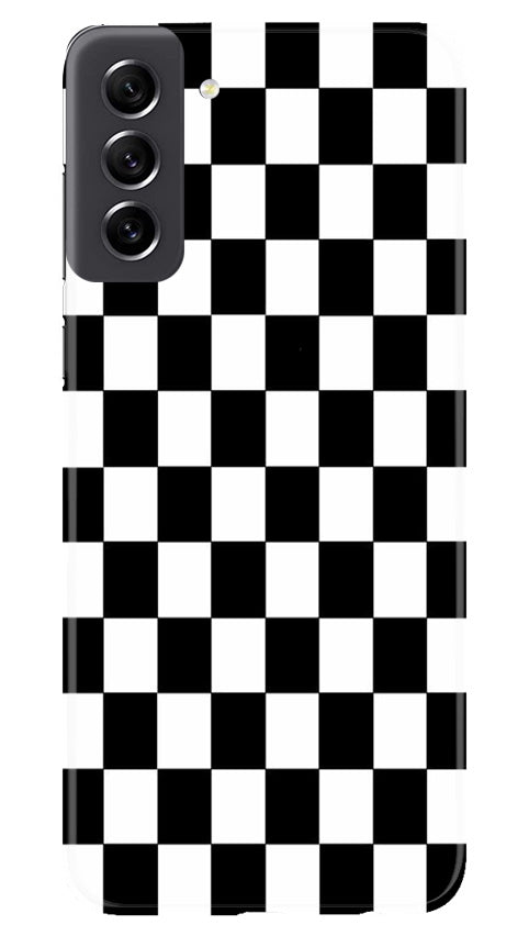Black White Boxes Mobile Back Case for Samsung Galaxy S21 FE 5G (Design - 331)