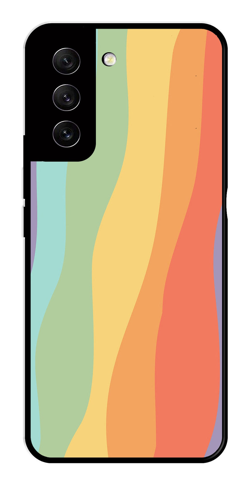 Muted Rainbow Metal Mobile Case for Samsung Galaxy S21 FE 5G   (Design No -02)