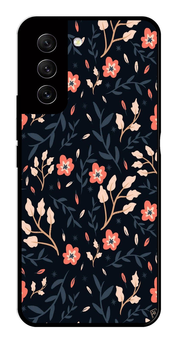 Floral Pattern Metal Mobile Case for Samsung Galaxy S21 FE 5G   (Design No -10)