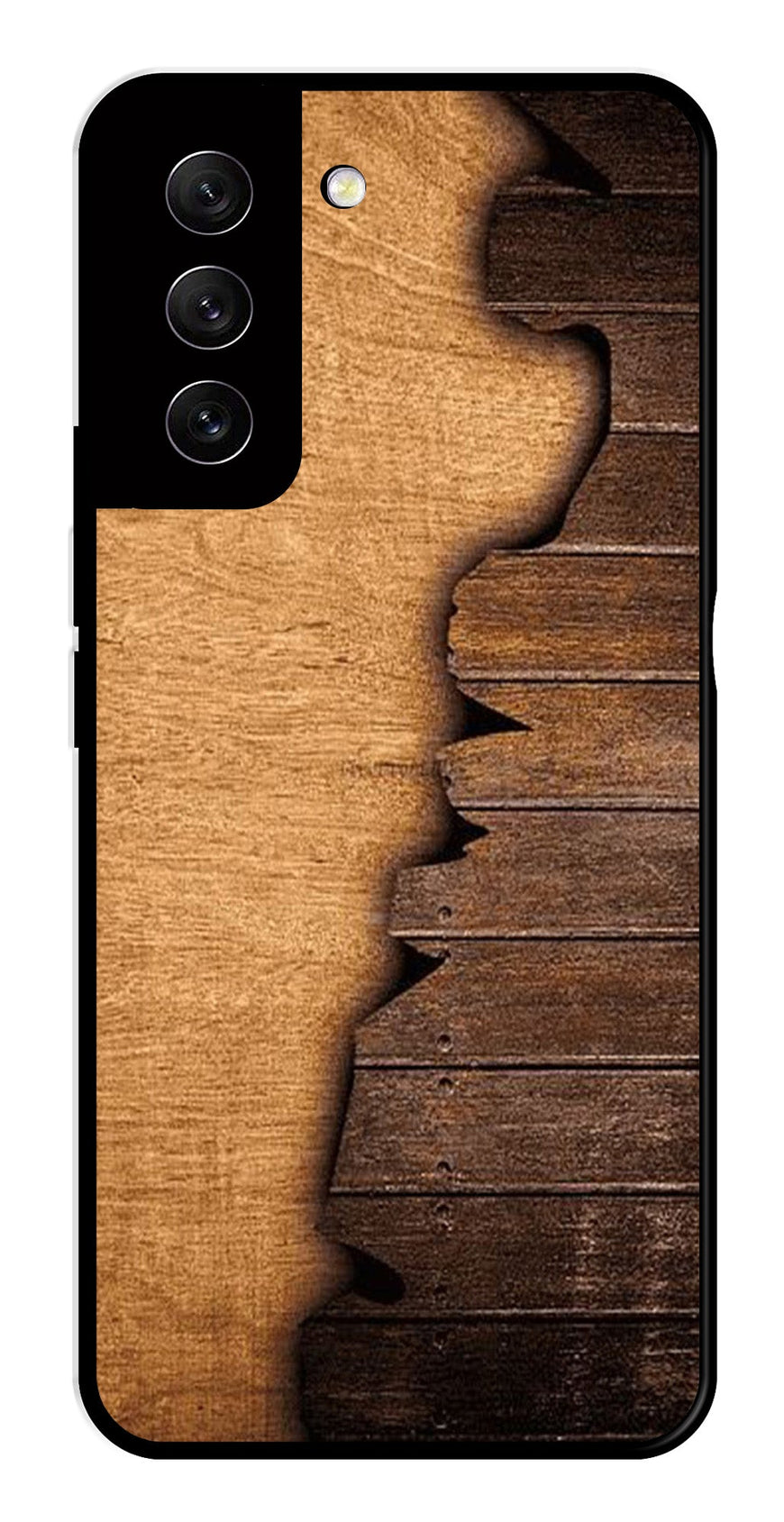 Wooden Design Metal Mobile Case for Samsung Galaxy S21 FE 5G   (Design No -13)