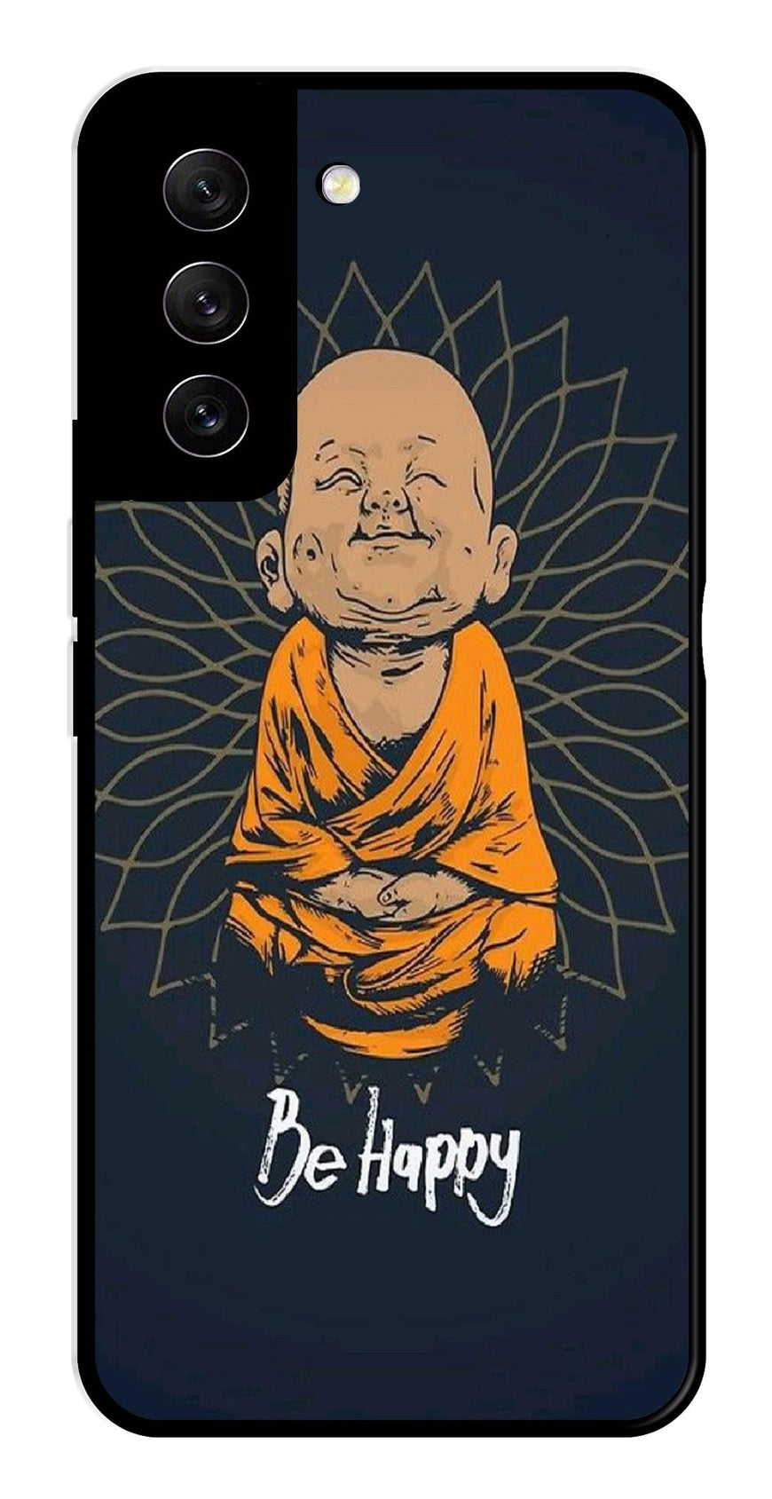 Be Happy Metal Mobile Case for Samsung Galaxy S21 FE 5G   (Design No -27)