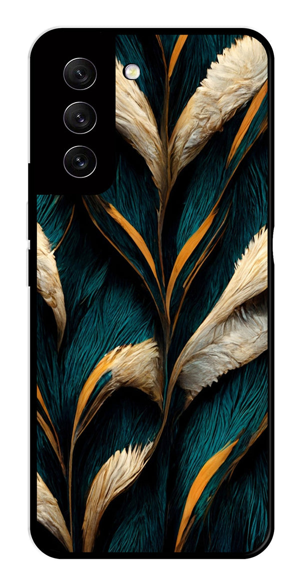 Feathers Metal Mobile Case for Samsung Galaxy S21 FE 5G   (Design No -30)