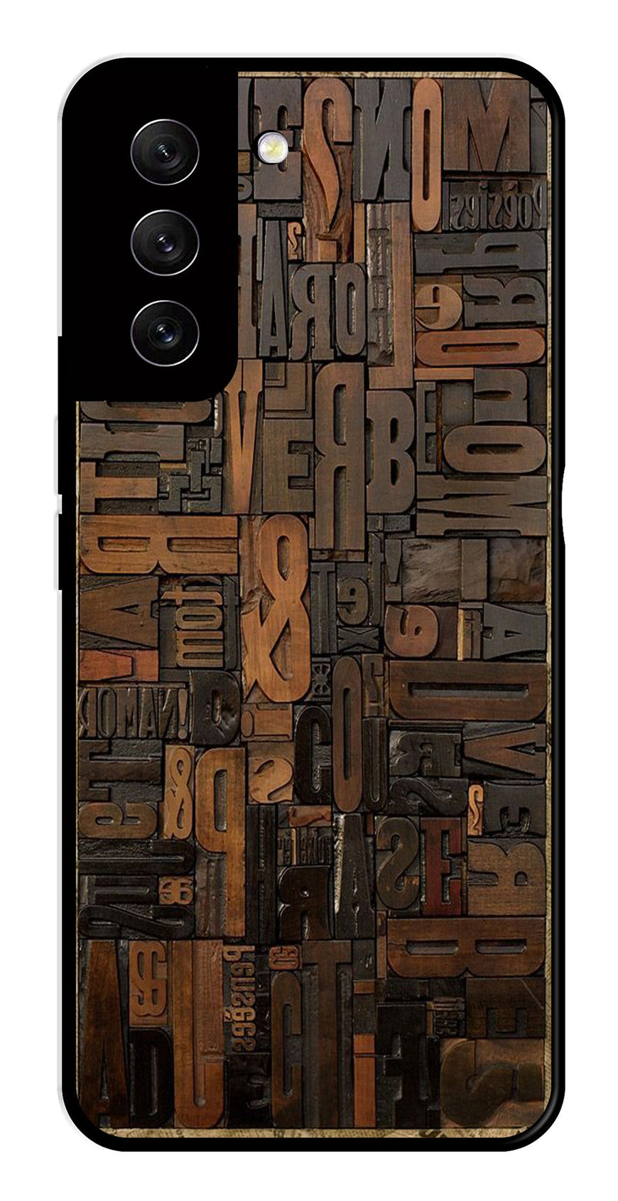 Alphabets Metal Mobile Case for Samsung Galaxy S21 FE 5G   (Design No -32)