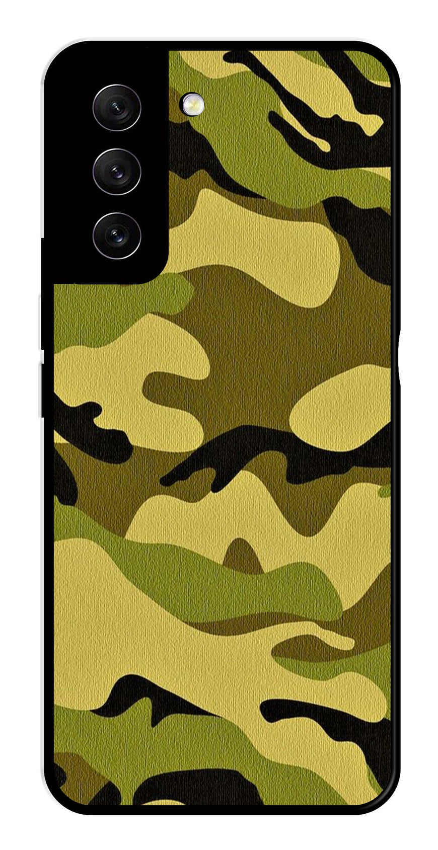Army Pattern Metal Mobile Case for Samsung Galaxy S21 FE 5G   (Design No -35)