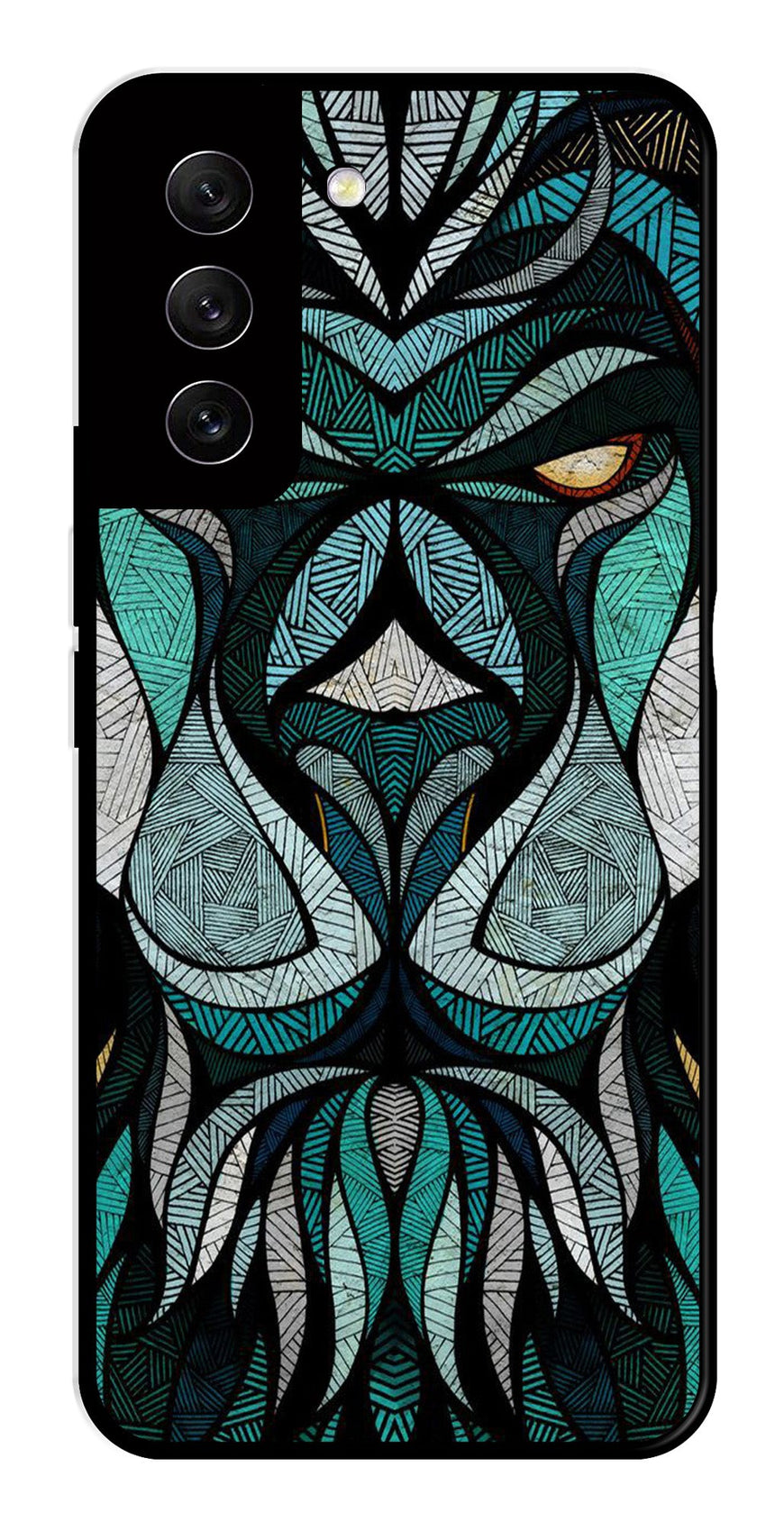 Lion Pattern Metal Mobile Case for Samsung Galaxy S21 FE 5G   (Design No -40)