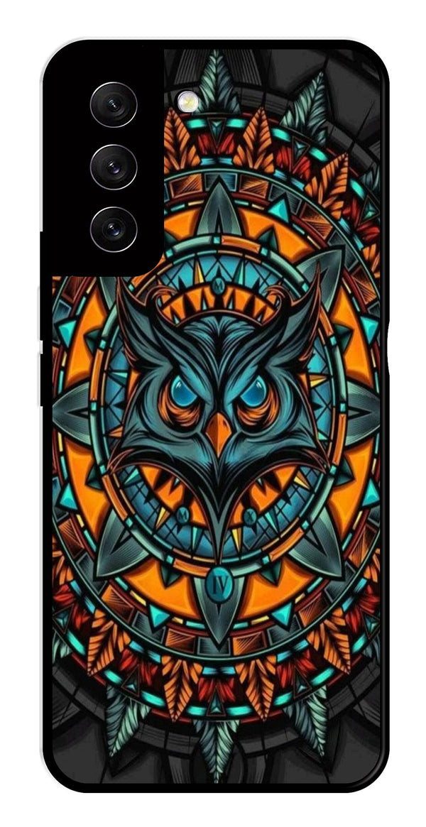 Owl Pattern Metal Mobile Case for Samsung Galaxy S21 FE 5G   (Design No -42)