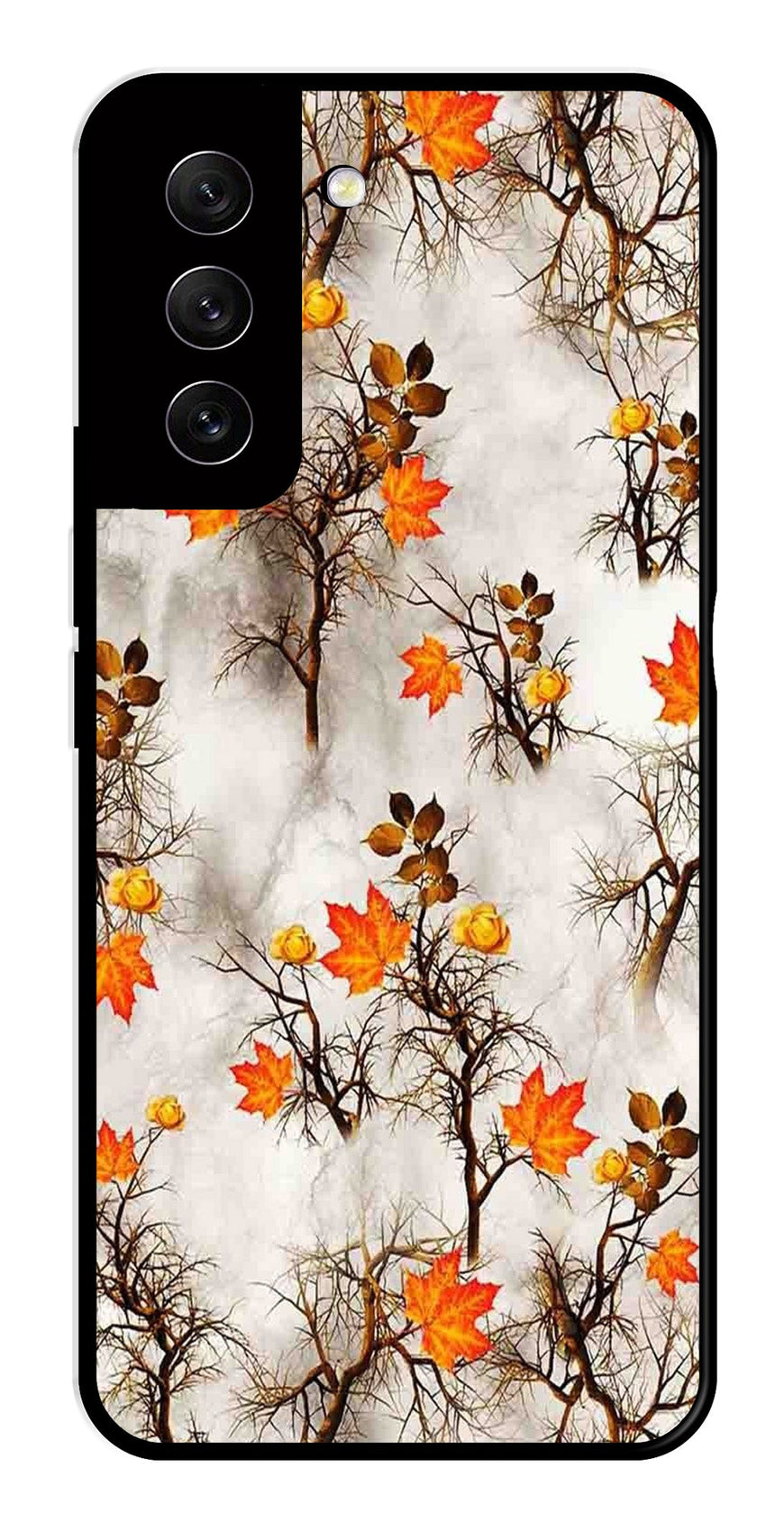 Autumn leaves Metal Mobile Case for Samsung Galaxy S21 FE 5G   (Design No -55)