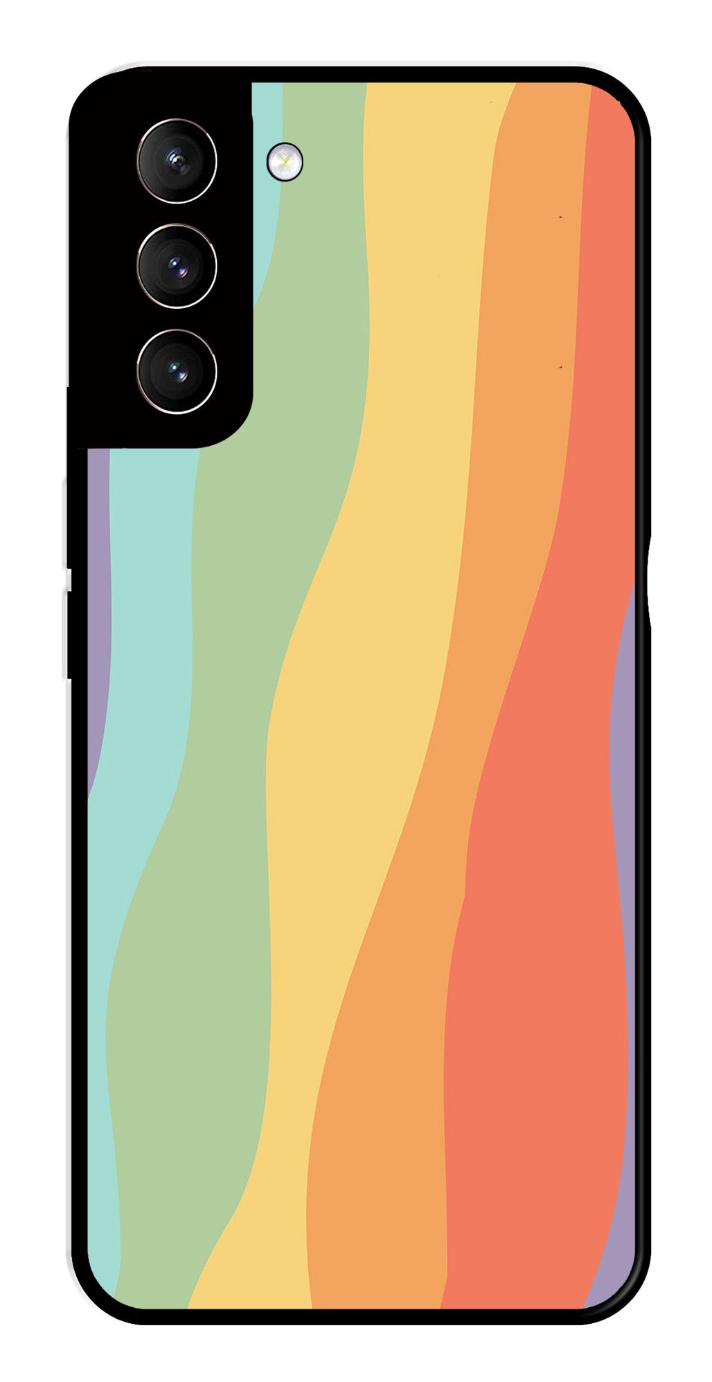 Muted Rainbow Metal Mobile Case for Samsung Galaxy S22 Plus 5G   (Design No -02)