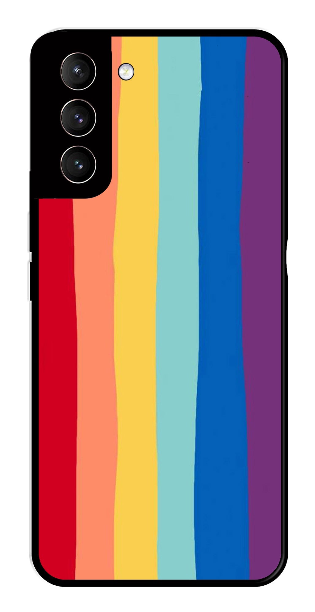 Rainbow MultiColor Metal Mobile Case for Samsung Galaxy S21 Plus 5G   (Design No -03)