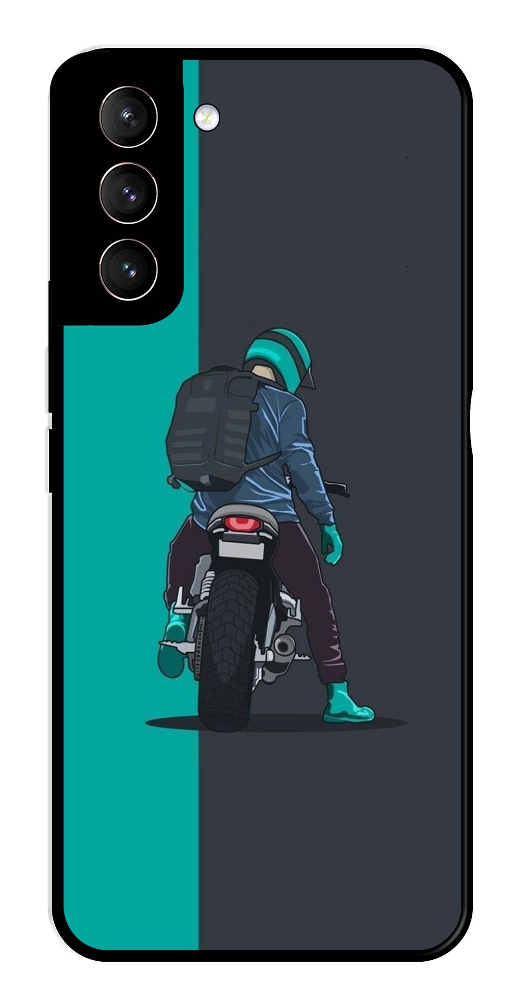 Bike Lover Metal Mobile Case for Samsung Galaxy S21 Plus 5G   (Design No -05)