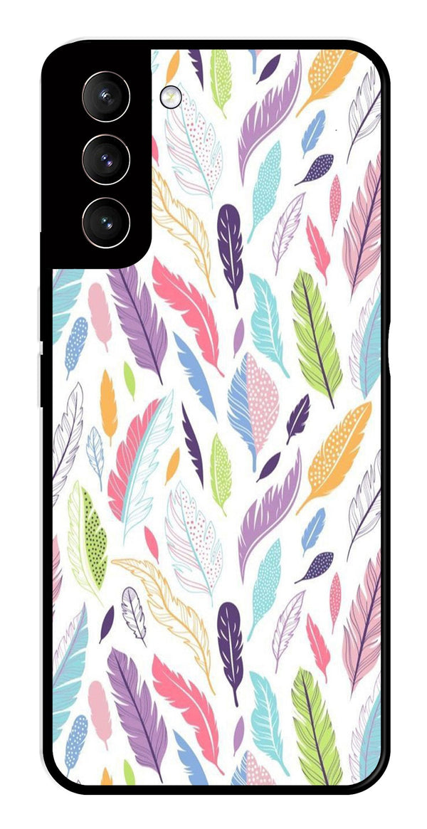 Colorful Feathers Metal Mobile Case for Samsung Galaxy S21 5G   (Design No -06)